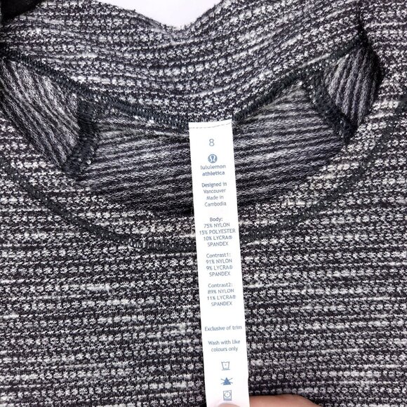 Lululemon Shirt Size 8 Long Sleeve Athletic Grey Thumbholes Zip Pockets - Picture 11 of 11